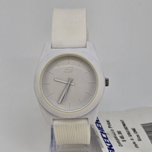Sketchers Unisex Watch 40MM White Dial White Plastic Bands New Battery - Picture 1 of 15